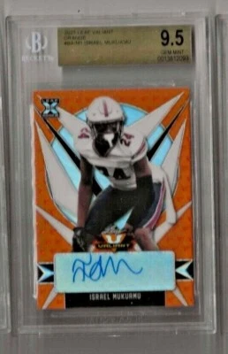 2021 ISRAEL MUKUAMU Leaf Valiant Orange Refractor Rookie #41/50 BGS 9.5 Auto RK - Image 1 of 2