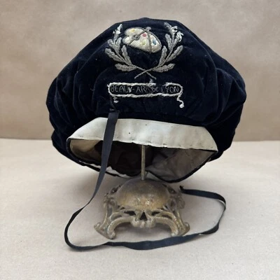 Antiga boina de veludo preto artista francês Beaux Arts De Lyon pintores vintage - Imagem 1 de 4