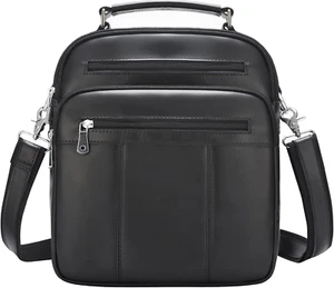 Leather Man Purse Shoulder Bag,Small Mens Crossbody Messenger Bags for Work,Men - Picture 1 of 6