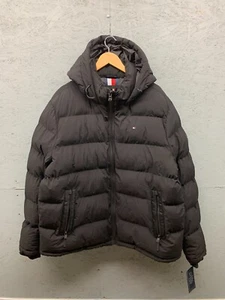 Tommy Hilfiger THFlex Men’s Puffer Jacket XXL Black Hooded Full Zip Winter Coat - Picture 1 of 10