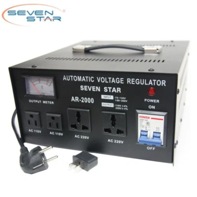 SevenStar AR 2000W Watt Voltage Regulator Transformer Step Up/Down 120V to 220V - Image 1 of 4
