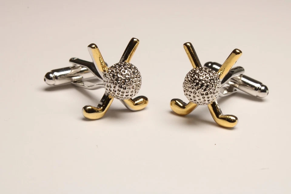 Gemelos Pelota de Golf Plateada Oro Club Campo Country Novedad Cromo Foto 1 de 1