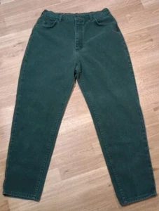VINTAGE Lee Jeans Womens 16 Petite Tapered Mom High Rise Denim Green 32x28 USA - Picture 1 of 19