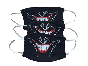 3 Pack of Handmade Mexican Embroidered Fabric Face Masks - Joker Face Mask - Picture 1 of 1