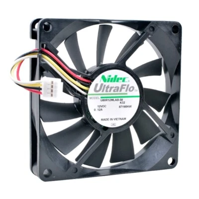 1PCS Nidec U80R12MLAB-58 80x15mm 0.12A 4Pin TG63 Industrial Computer Cooling Fan - Image 1 of 3