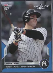 2022 Topps Now Parallel Blue 46/49 #PS-46 Anthony Rizzo - New York Yankees MINT - Picture 1 of 2