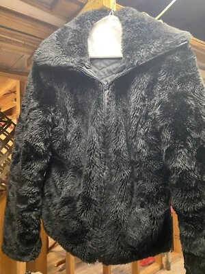 Abrigo de piel sintética para dama talla mediana con bolsillos negro BB Dakota chaqueta forrada para mujer Foto 1 de 4