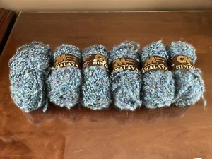 Columbia Minerva Himalaya Worsted Weight Blue Bay Lot of 6 yarn skeins NEW - Picture 1 of 3