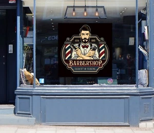 3D Man Hair Cut I264 Barber Shop Window Stickers Vinyl Wallpaper Wall Murals Hon - Picture 1 of 10