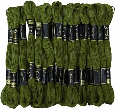 Anchor Threads Cross Stitch Stranded Cotton Thread Sewing Hand Embroidery Green - Image 1 of 4