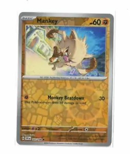 Pokemon Scarlet & Violet Mankey 107/198 Reverse Holo Common - Picture 1 of 2