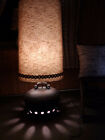 lampe stehlampe gebraucht, Fu Keramik braun, Schirm aus beigem Stoff