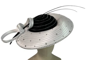 Women's Easter Mothers Day weddings Kentucky Derby Satin Ribbon Hat Fascinator - Picture 1 of 7