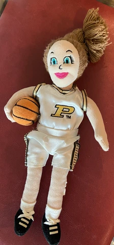 Purdue Lady Boiler Plush College Basketball Player Be'an Bag Doll NOS 1999 Cover