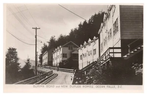 OCEAN FALLS B.C CANADA BIRMANIA RD Y CASAS DÚPLEX NUEVAS POSTAL CON FOTO REAL (H-45) - Imagen 1 de 2