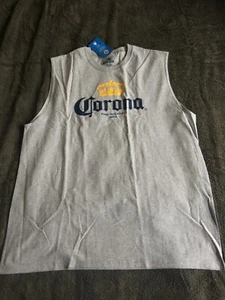 Officially Licensed Corona Label Tank Top, playa del carmen, GREY, XXL Size - Picture 1 of 4