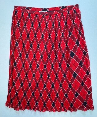 Cathy Daniels 女式百褶裙内衬弹力 M 码红色背面格子节日 — 第 1/4 张图片