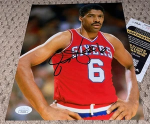 JULIUS ERVING DR J SIGNED 8X10 PHOTO AUTOGRAPH BASKETBALL JSA 76ERS SIXERS AUTO - Picture 1 of 1