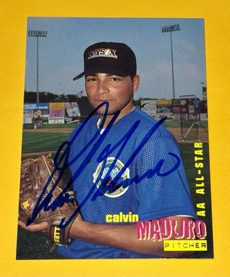 Calvin Maduro SIGNED 1996 AA All Star Card Bowie Baysox RC Auto Orioles Phillies - Image 1 of 2