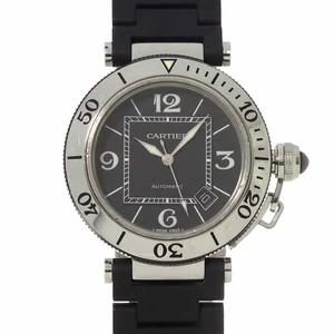 Orologio Uomo Cartier Pasha Seatimer W31077U2 Automatico Data Quadrante Nero 90300970 - Foto 1 di 8