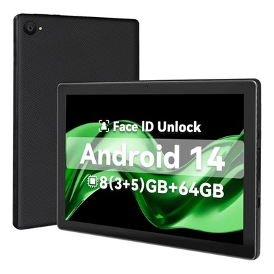 10Inch Android14. Tablet PC 8G RAM 64GB ROM Dual Camera 8MP AC WiFi 5000mAh UK - Image 1 of 4