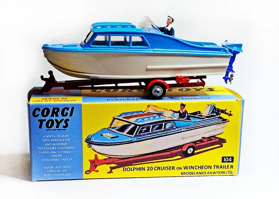 Corgi Toys Nr.  104  Dolphin 20 Cruiser -  inklusive Repro Box und Figur - Bild 1 von 4