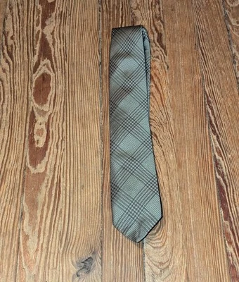 Vintage Polo Ralph Lauren Silk Tie Necktie Beige Houndstooth Plaid Made In USA - Image 1 of 4