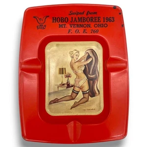 1963 Pinup Ashtray HOBO Jamboree Fraternal Order of Eagles #1 - Picture 1 of 2