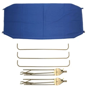 3-Bow Tractor Canopy with Frame Fender Mount 48" - Blue - Picture 1 of 8