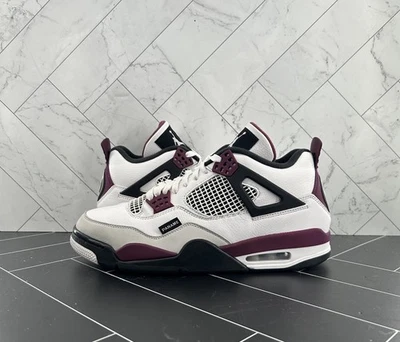 Nike Air Jordan 4 Retro x Paris Saint-Germain Burdeos 2020 Talla 10,5 CZ5624-100 Foto 1 de 4
