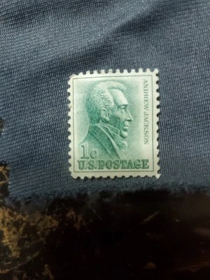Vintage Rare Green Uncirculated Andrew Jackson 1 Cent Stamp Uncancelled Mint - Image 1 of 2