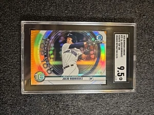 2020 JULIO RODRIGUEZ (RC) 22/25 SGC 9.5 Bowman Chrome #BTP-16 Top 100 ~1stB - Picture 1 of 5