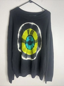 Dries Van Noten A/W 19 Tie Dye Wool Sweater Mens Medium Black Italian Wool EUC - Picture 1 of 10