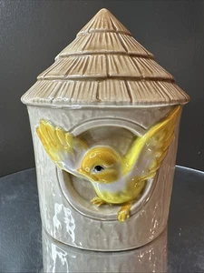 Otigiri Keramik gelber Vogel in Vogelhaus Bank Vintage Top Zustand Japan - Bild 1 von 6