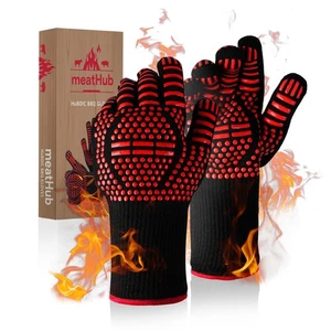 BBQ Gloves Heat and Flame Resistant Protection - Oven and Grill Gloves Hand P... - Picture 1 of 7