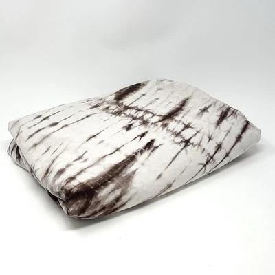 Pottery Barn PB Teen Brown White Tie Dye Cotton Duvet Cover Twin Single Dorm - Image 1 of 4
