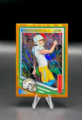 2025 Score - Cameron Dicker SP /799 - Orange Lava - Chargers Kicker 🚨🚨 - Image 1 of 4