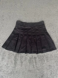 John Galt A-Linie Minirock Damen Small Schwarz Denim Baumwolle Stretch Plissee - Bild 1 von 9