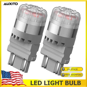 AUXITO 3157 3156 Red LED No Flashing Brake Tail Light/ Stop Parking Bulbs CANBUS - Picture 1 of 9