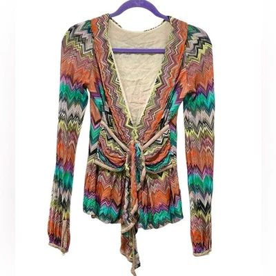 Top Missoni Italia Lujo Chevron Zigzag Tejido Sedoso Slinky Festival Mujer 42 LEER Foto 1 de 4