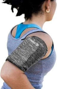 E Tronic Edge Cell Phone Arm Bands with Reflective Logo for Running - Gray - Photo 1 sur 5