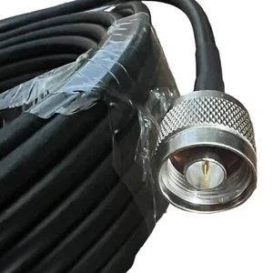 36Ft 50 Ohm Low-Loss Coax Cable – N Male to RP-SMA Male – Black Antenna - Picture 1 of 12