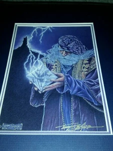 Ed Gedrose Signed Matted Print Wizard & Dragon. - Picture 1 of 2