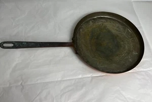 "Sartén para panqueques/basuras de cobre Lamalle vintage hecha en Francia forro de estaño 9,5""" - Imagen 1 de 12