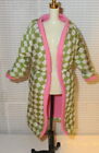 BARBIE DOLL TOP VTGE REPRODUCTION POODLE PARADE PINK GREEN CHECKERED JACKET COAT