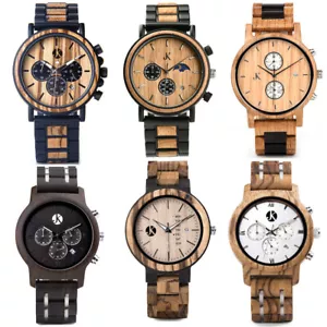 KIM JOHANSON OROLOGIO DA POLSO IN LEGNO EMBANO CINTURINO DIVISORIO QUARZO OROLOGIO VERO LEGNO NUOVO - Foto 1 di 12
