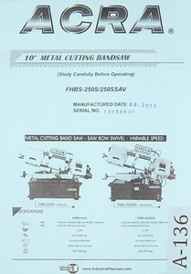 Acra JIH Fong, JF-15 JF-18, fresadora, piezas de operación y manual eléctrico - Imagen 1 de 8