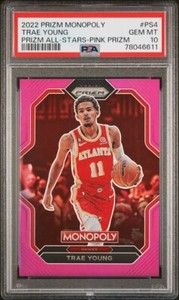 2022-23 Panini Prizm Monopoly Pink All-Stars Pink Prizm Trae Young 130/149 PSA