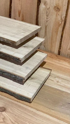 Eiche 24mm Brett Schwartenbrett Baumkante Deko Landhaus Eichenbrett 40- 250cm - Bild 1 von 3