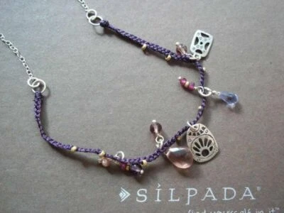 Collar Silpada Plata Esterlina Granate Perla Latón y Vidrio N2346 Raro Foto 1 de 4